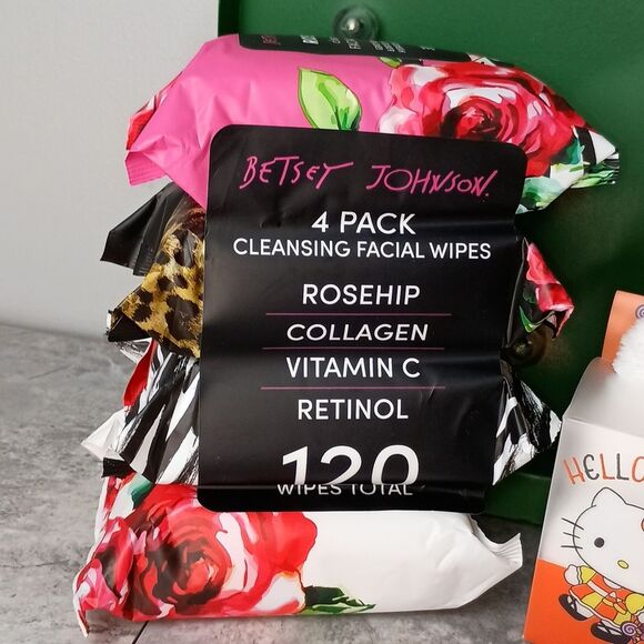 Hello Kitty the Creme Shop Plush Headband and Betsey Johnson Facial Wipes Set - Picture 2 of 7